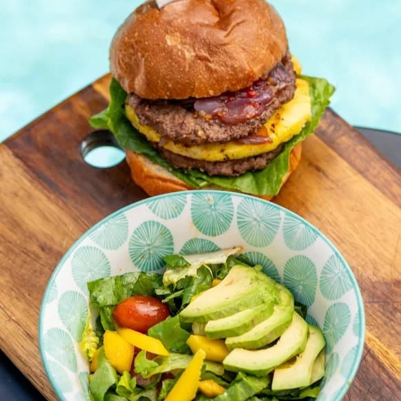 Paradise Veggie Stack Burger.