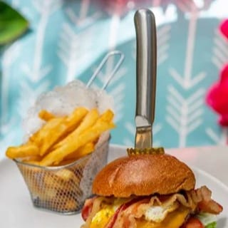 Breakfast Bacon Burger Sandwich