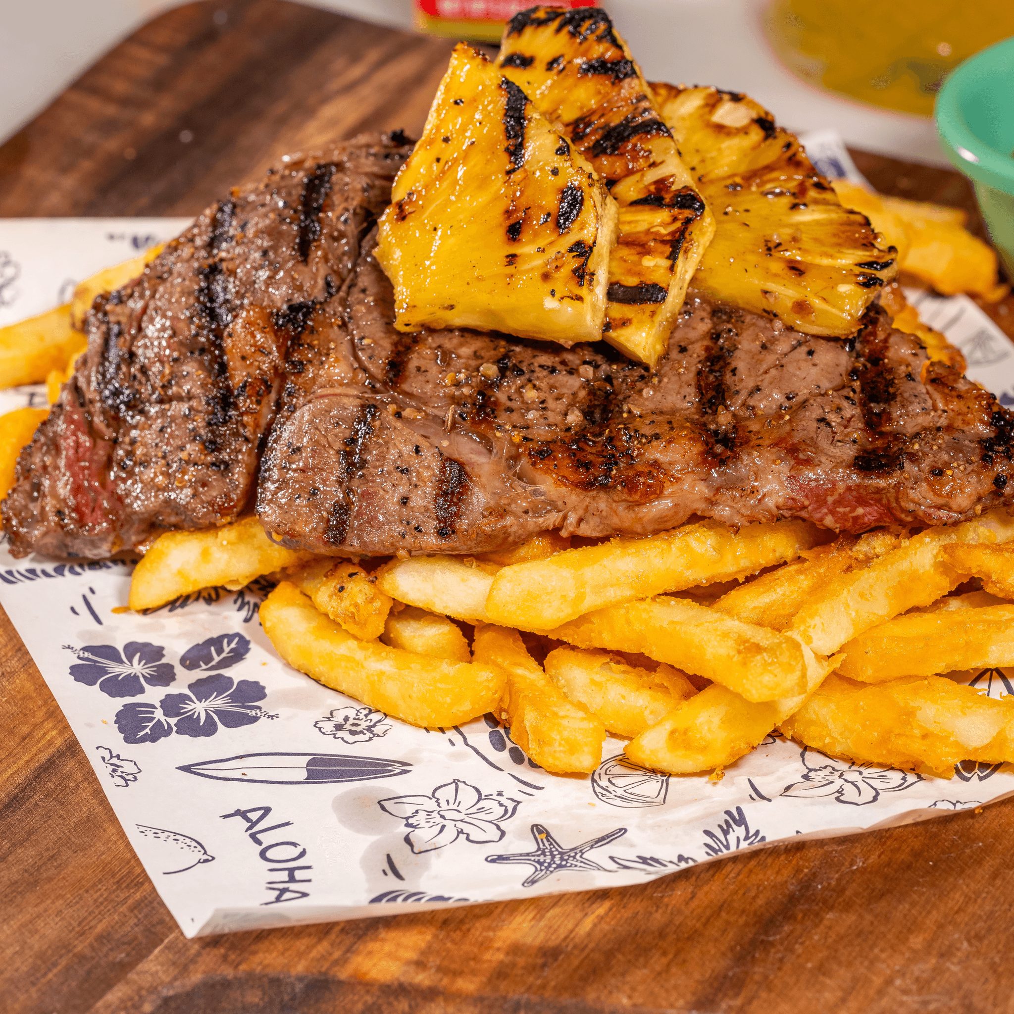 Hawaiian Steak & Fries Specials.