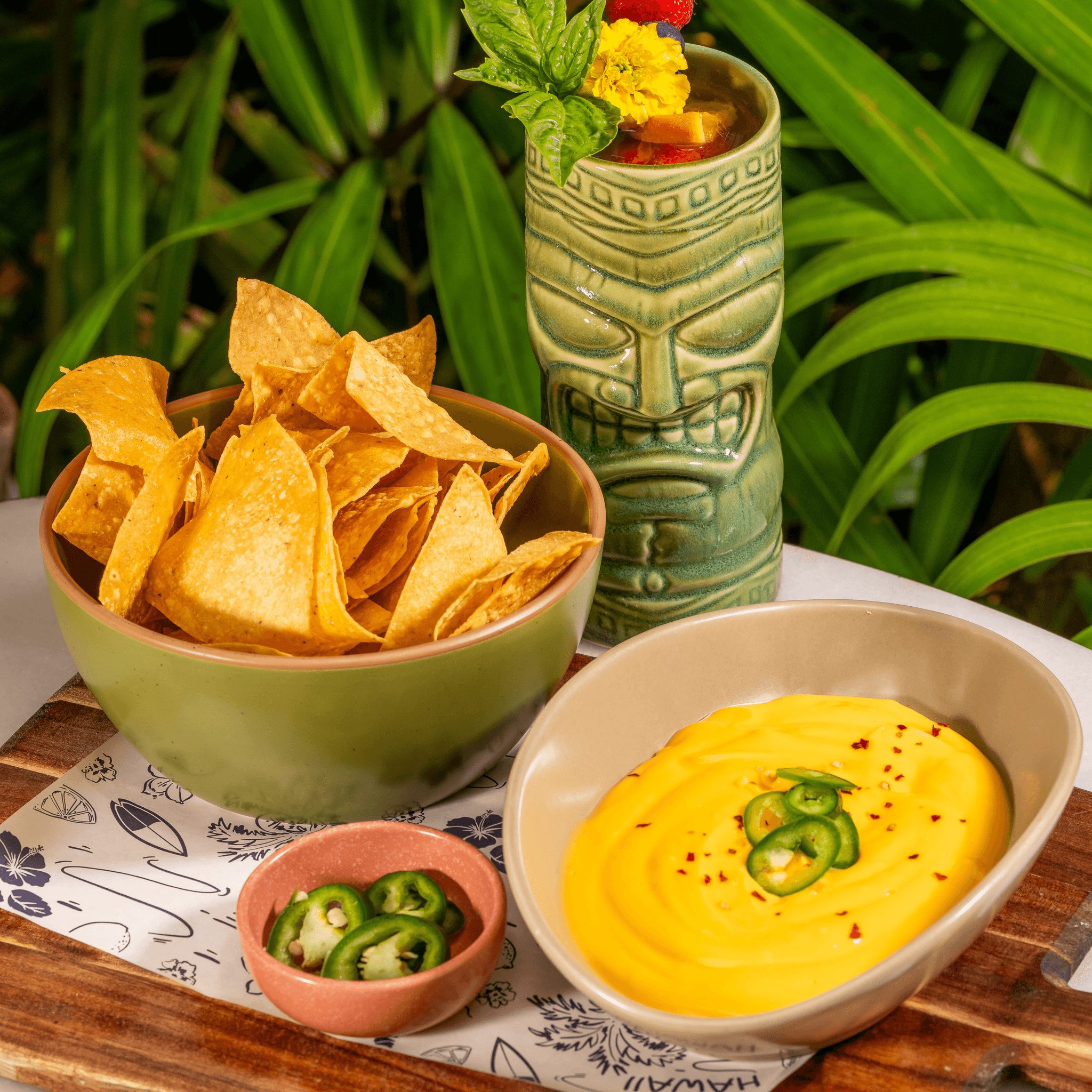 Mexican Queso N' Chips to Share.